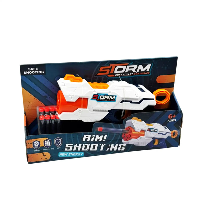 Brinquedo Pistola Lança Dardos 6 Tiros