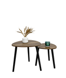 Set Mesa Lateral Triangular Madeira 2 Peças