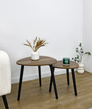 Set Mesa Lateral Triangular Madeira 2 Peças