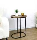 Mesa de Apoio Lateral Sala Sofá Ovalada