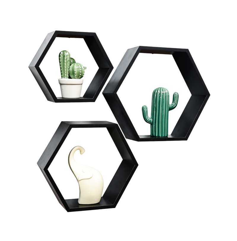 Set Nichos Prateleiras de Parede MDF 3 Peças