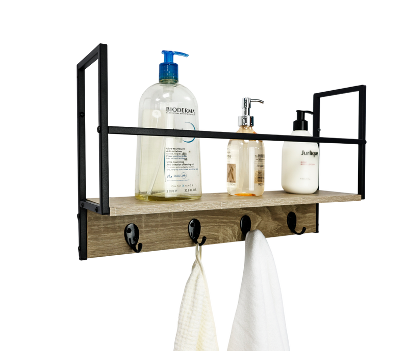 Prateleira Cabideira de Parede Hall Suporte