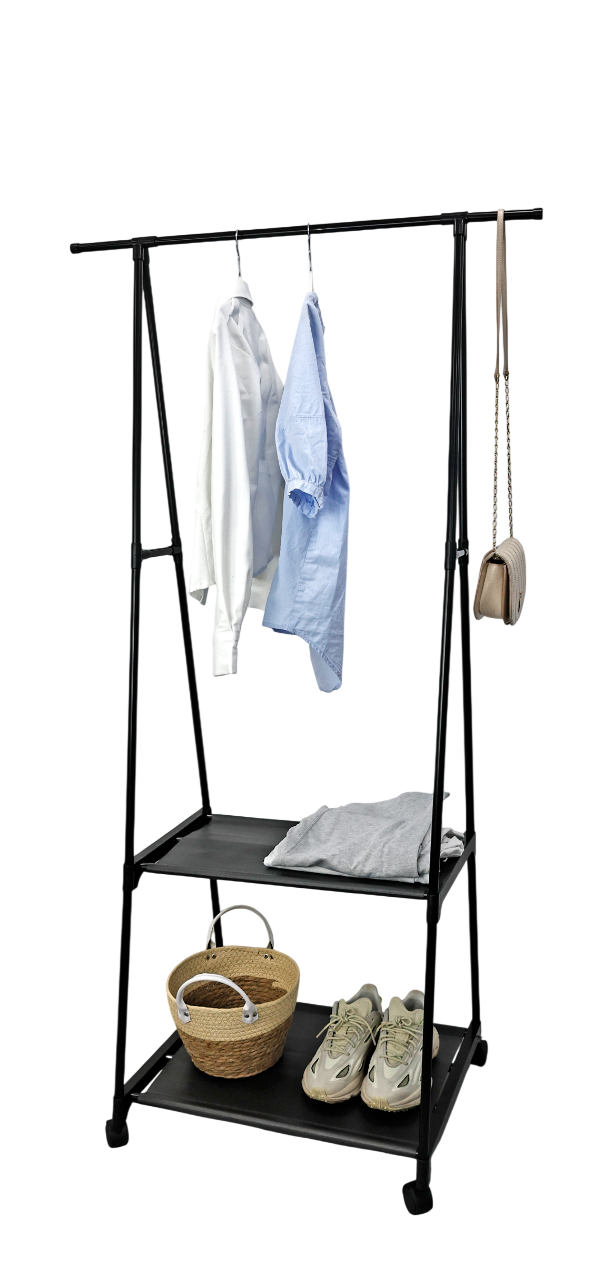 Arara Cabideiro com 2 Prateleiras