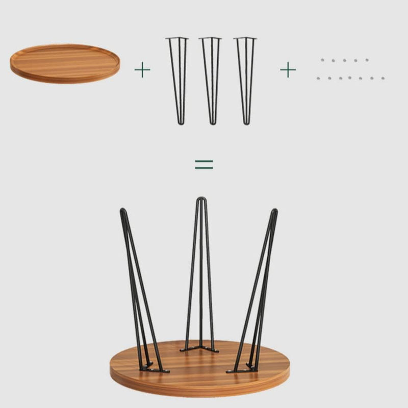 Mesas de Canto Tampo MDF Estrutura Metal 3 Peças