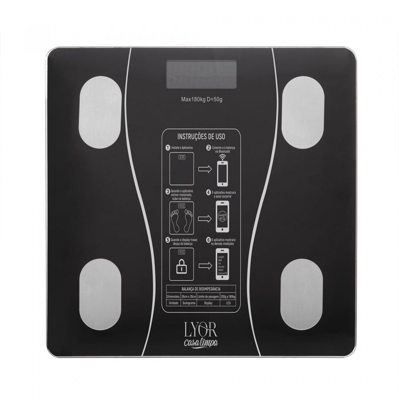 Balança para Bioimpedância de Vidro com Bluetooth