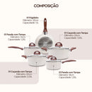 Conjunto de Panelas Ceramic Life Vanilla 5 Peças
