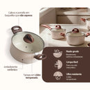 Conjunto de Panelas Ceramic Life Vanilla 5 Peças