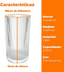 Jogo de Jarra e 6 Copos de Vidro Graffiato