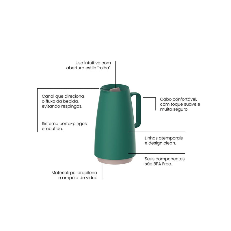 Bule Térmico Exata Verde 500mL