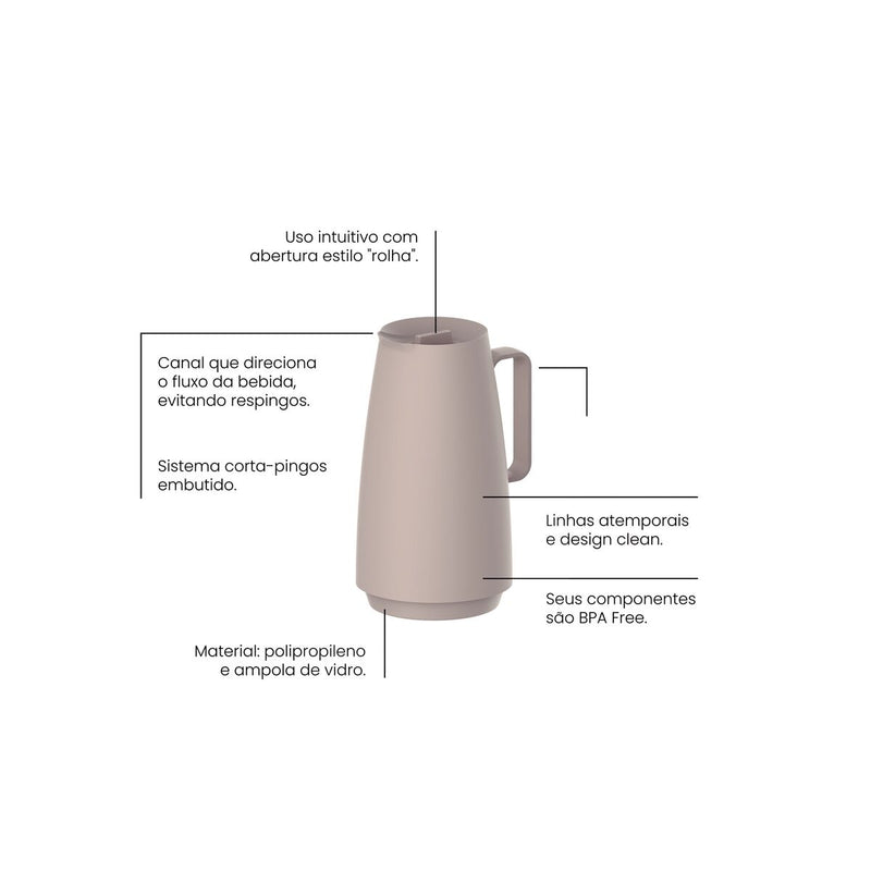 Bule Térmico Exata Bege 500mL