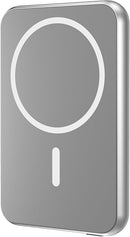 Power Bank Ultraslim Magnético Indução Prata 5000mAh