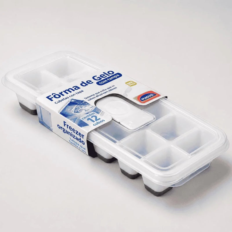 Forma de Gelo com Tampa 12 Cubos