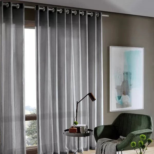 Cortina Pratika Lisa Slim Cinza Escuro 2,6x1,7m