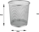 Lixeira de Metal Redonda Prata 8,5L