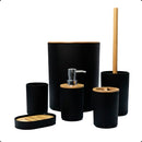 Conjunto para Banheiro Bambu Preto 6 Peças