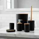 Conjunto para Banheiro Bambu Preto 6 Peças