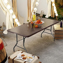 Mesa Dobrável Plástico Texturizado de Vime 180x73x74cm