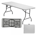 Mesa Dobrável Plástica Branca 180cm