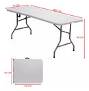 Mesa Dobrável Plástica Branca 180cm