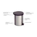 Lixeira Inox com Pedal New 12L