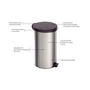 Lixeira Inox com Pedal New 20L