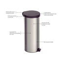 Lixeira Inox com Pedal New 30L