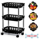 Fruteira Retangular Tripla Preta