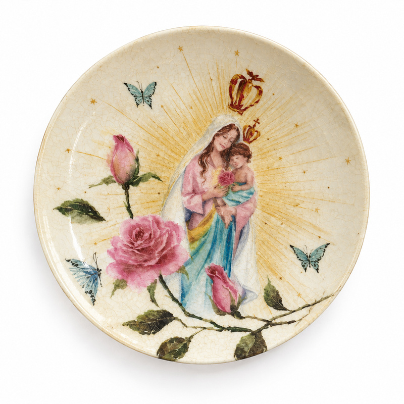 Prato Sobremesa Decorativo Raízes de Fé 19cm