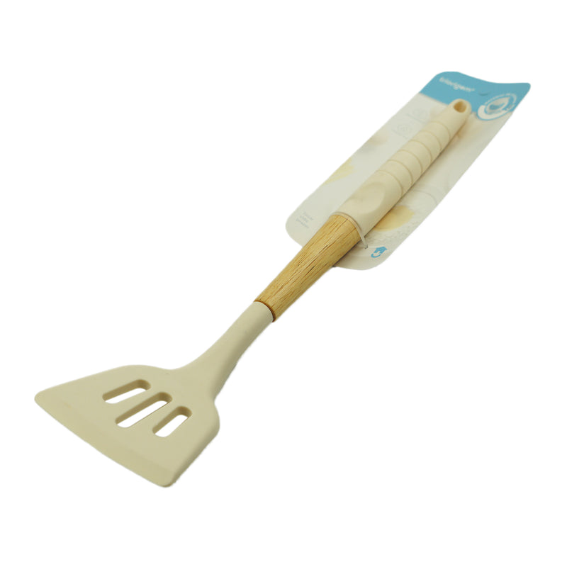 Espátula Vazada Silicone Bege/Branco