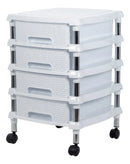 Gaveteiro Rattan 4 Gavetas Pequenas Branco