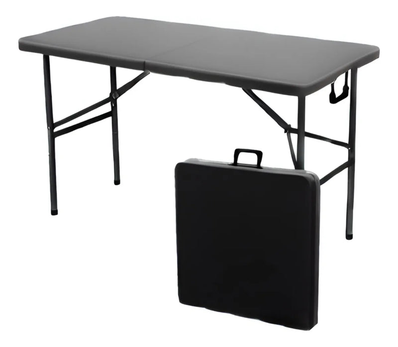 Mesa Dobrável Plástica Preta 120cm