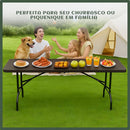 Mesa Dobrável Plástica Marrom 180cm