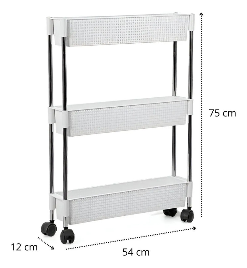 Organizador Multiuso Rattan 3 Andares Branco