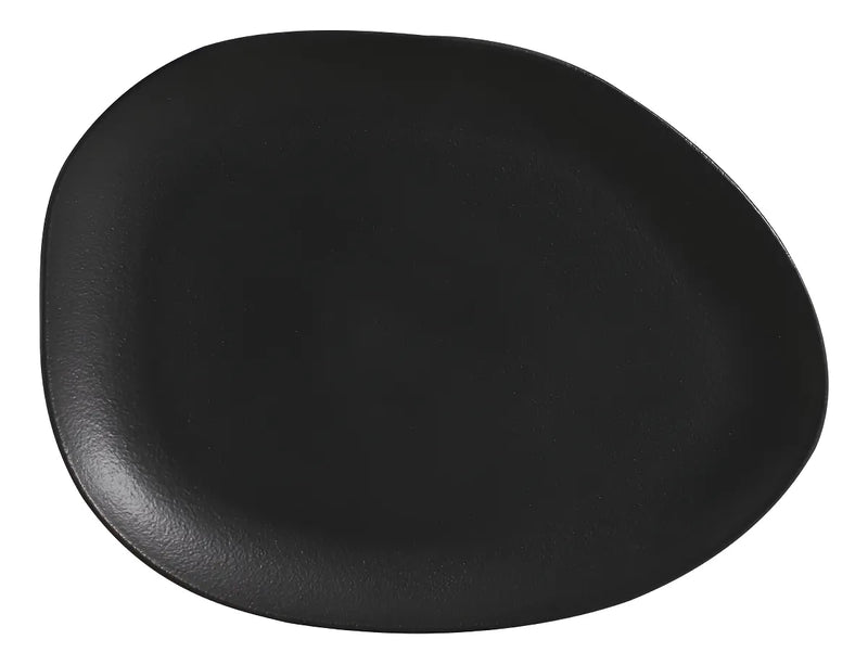 Prato Raso Oval Organico Preto Matte 31cm