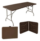 Mesa Dobrável Plástica Marrom 180cm