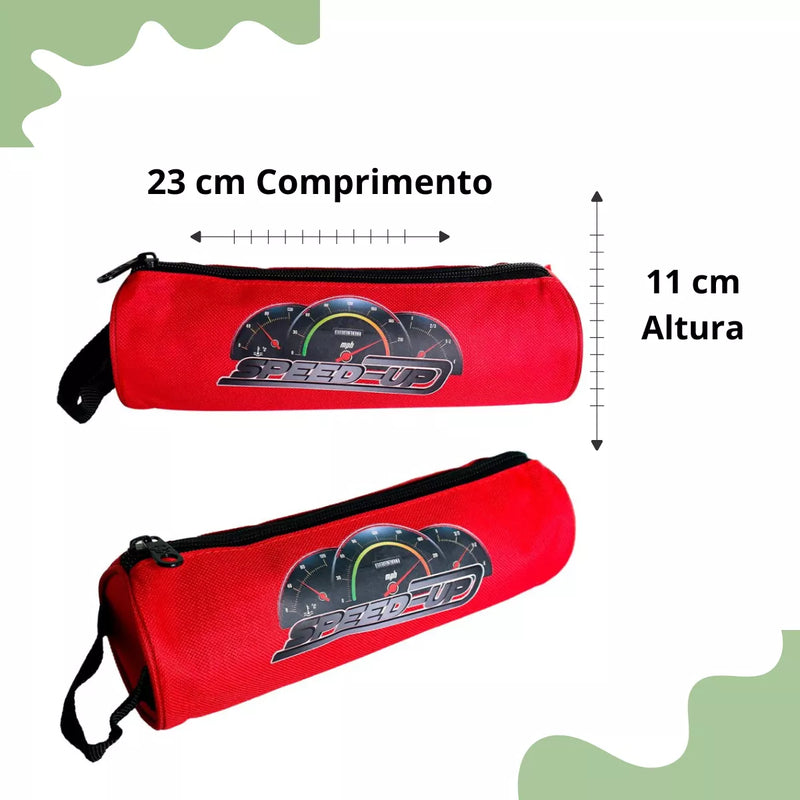 Kit Mochila de Rodinha + Lancheira + Estojo Infantil Speed Up