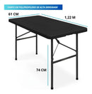 Mesa Dobrável Plástica Preta 120cm
