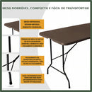 Mesa Dobrável Plástica Marrom 180cm