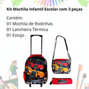 Kit Mochila de Rodinha + Lancheira + Estojo Infantil Speed Up