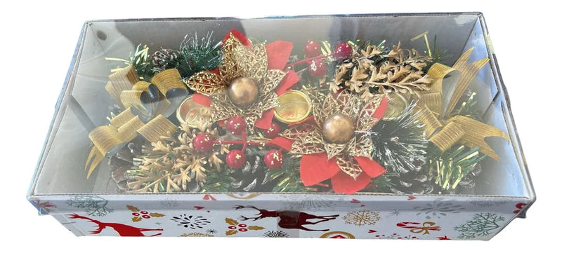 Castiçal Natalino 28x14cm