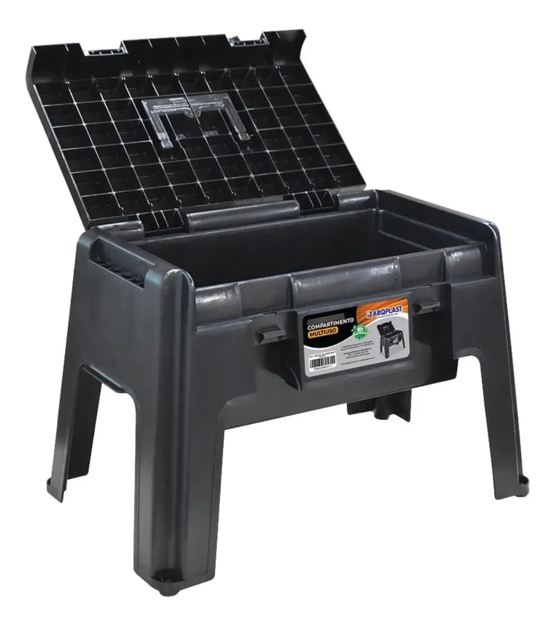 Banqueta com Compartimento Multiuso Preto