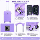 Mala de Viagem Bordo Mão P Abs com Trava Lilás 10kg