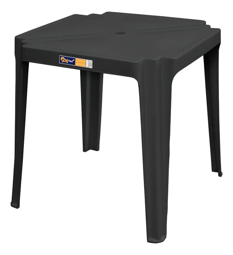 Mesa Coruripe Plástico Preta 70x70cm