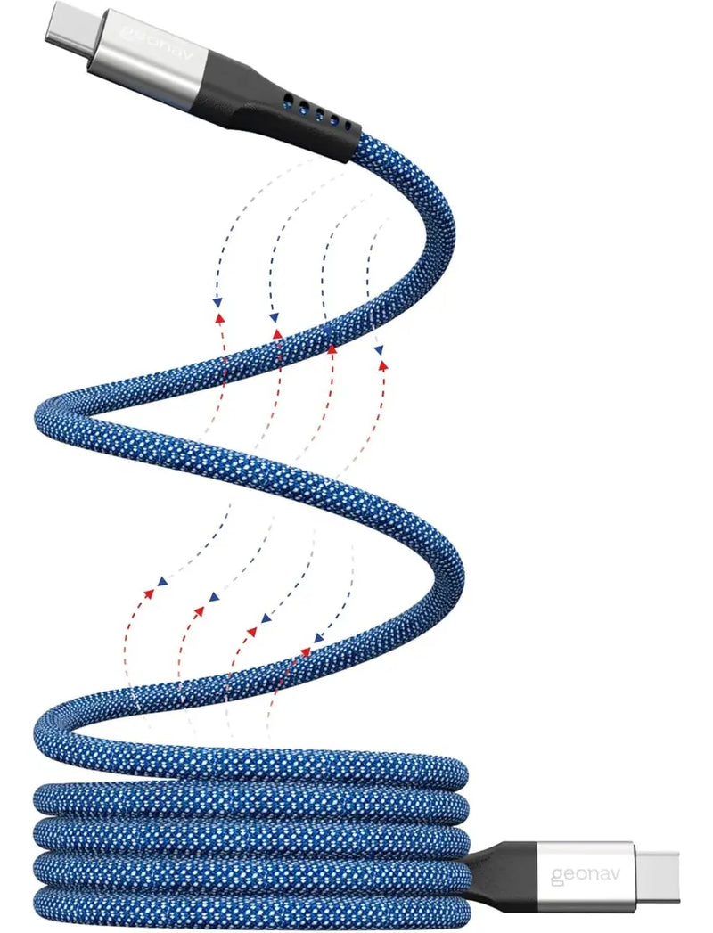 Cabo Corpo Magnético USB-C para USB-C Azul 100w 1,2m