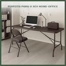 Mesa Dobrável Plástica Marrom 180cm