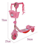 Patinete Musical Com Luzes e Cestinha Rosa Princesas