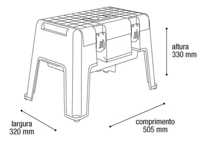 Banqueta com Compartimento Multiuso Preto
