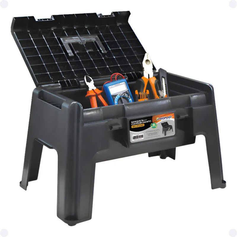 Banqueta com Compartimento Multiuso Preto