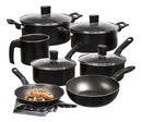 Jogo de Panelas Antiaderente Ebony Preto 7 Peças