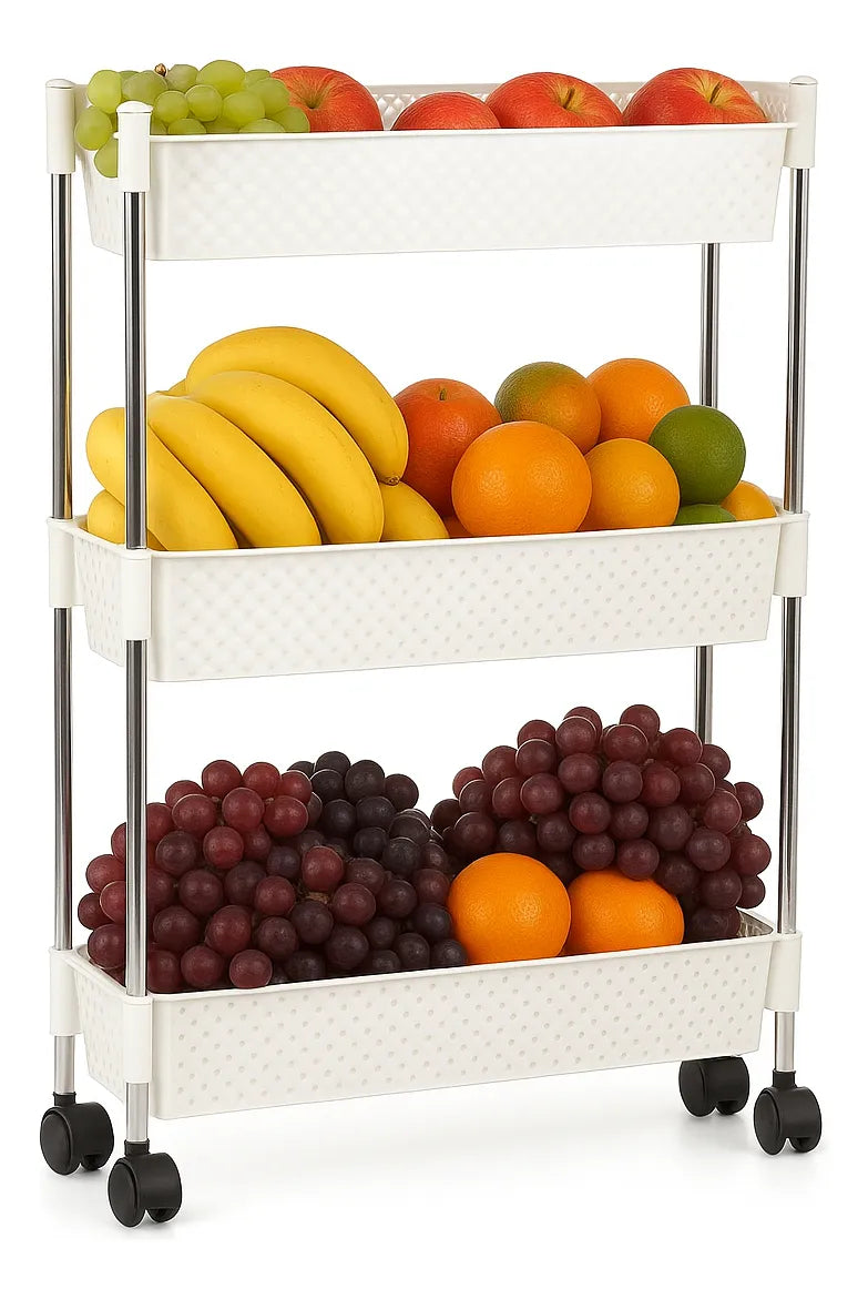 Organizador Multiuso Rattan 3 Andares Branco